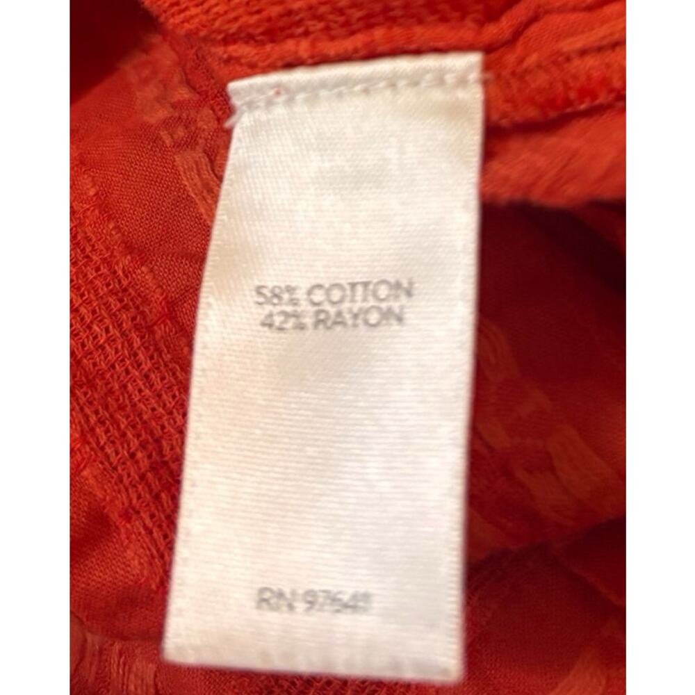 J. Jill  Floral Embroidered V-Neck Button Up Blouse, Orange, Boho, Size Medium - Picture 6 of 6